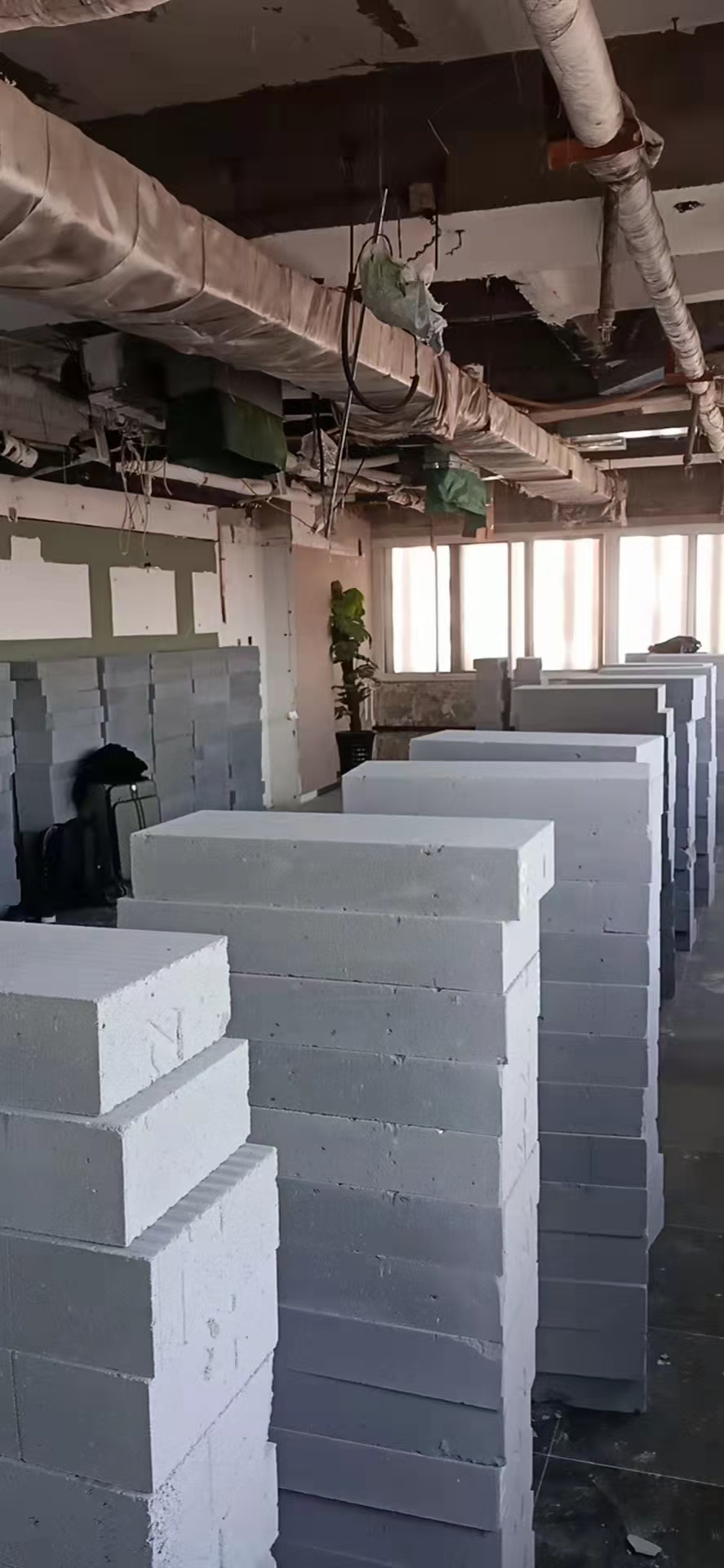 厂房轻质砖隔墙现场图